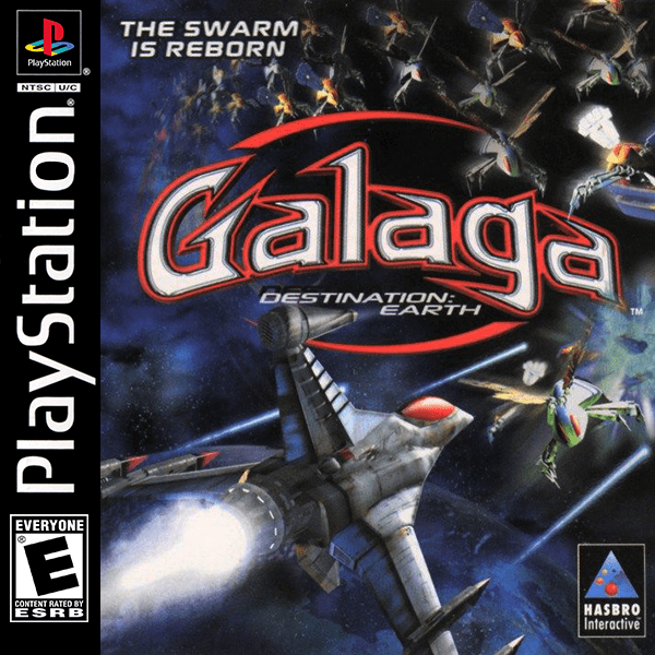 Galaga Destination Earth box art for Playstation
